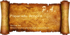 Poparadu Arnold névjegykártya